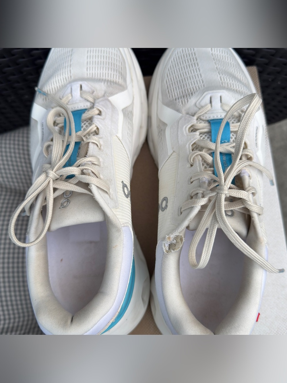 On Running Women Cloudrunner 2 Sneakers in White Horizon Blue. - Picture 8 of 13